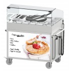 Chariot à crêpière 40 encastrée en acier inoxydable 2700 W + 14 W