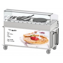 Chariot À Crêpières Double 40 Encastrée, en acier inoxydable,  5 400 W + 28 W