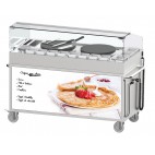 Chariot à crêpières double 40 encastrée en acier inoxydable 5400 W + 28 W