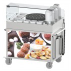 Chariot à poffertjes acier inoxydable 2700 W + 14 W
