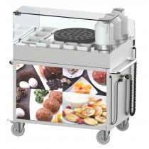 Chariot à poffertjes acier inoxydable 2700 W + 14 W
