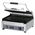 Panini grill avec timer grand premium rainurée - lisse en inox 2400 W