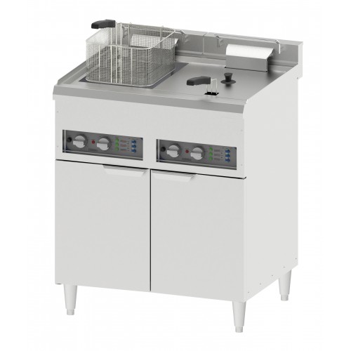 Friteuse Électrique sur pieds, 2 x 16 Litres, en acier inoxydable 2 x 12000 W Friteuse Électrique sur pieds, 2 x 16 Litres, en acier inoxydable 2 x 12000 W