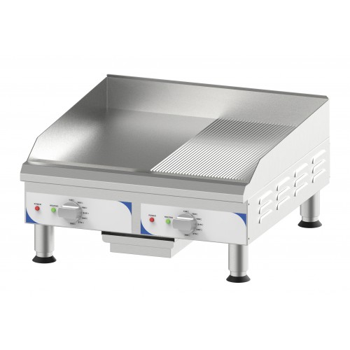 Plaque à snacker Large Rainurée - Lisse en inox 2 x 3000 W Plaque à snacker Large Rainurée - Lisse en inox 2 x 3000 W