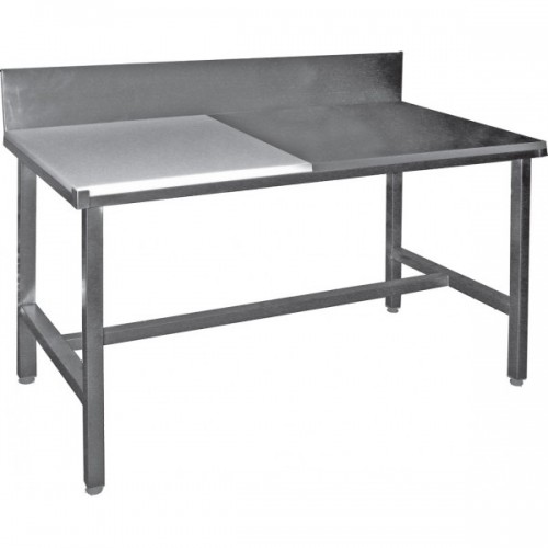 Table de découpe demi-poly demi-inox, adossée, L 1000 x P 600 x H 850 mm Table de découpe demi-poly demi-inox, adossée, L 1000 x P 600 x H 850 mm