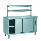 Etagère neutre 2 niveaux pour meubles chauffants, en inox, hauteur 630 mm