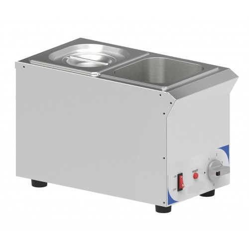Bain marie à sauce 2 x Gn 1/6 en acier inoxydable 800 W Bain marie à sauce 2 x Gn 1/6 en acier inoxydable 800 W