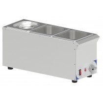 Bain marie À Sauce 3 x Gn 1/6 en acier inoxydable 800 W