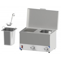 Bain Marie à sauce compact 2 cuves en acier inoxydable 400 W