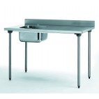 Table du chef sans robinet, à dosseret, avec bac à gauche, largeur 700 mm
