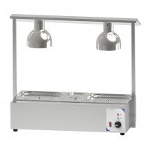 Poste De Découpe Chauffant Avec Bain Marie Double, acier inoxydable, 1800 W