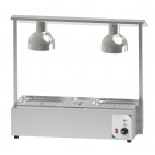 Poste De Découpe Chauffant Avec Bain Marie Double, acier inoxydable, 1800 W