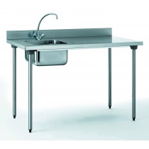 Table du chef avec robinet, à dosseret, avec bac à gauche, largeur 700 mm