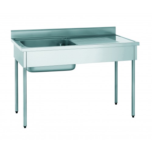 Plonge démontable avec dosseret 1 bac égouttoir à droite largeur 700 mm