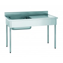 Plonge démontable avec dosseret 1 bac égouttoir à droite largeur 700 mm