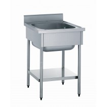 Plonge démontable avec étagère, adossée, 1 bac, largeur 700 mm 