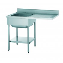 Plonge démontable pour machine à laver avec étagère, adossée, 1 bac, égouttoir à droite, largeur 700 mm 