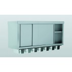 Armoire suspendue portes coulissantes 7 bacs GN 1/3 acier inoxydable largeur 400 mm