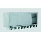 Armoire suspendue portes coulissantes 9 bacs GN 1/3 acier inoxydable largeur 400 mm