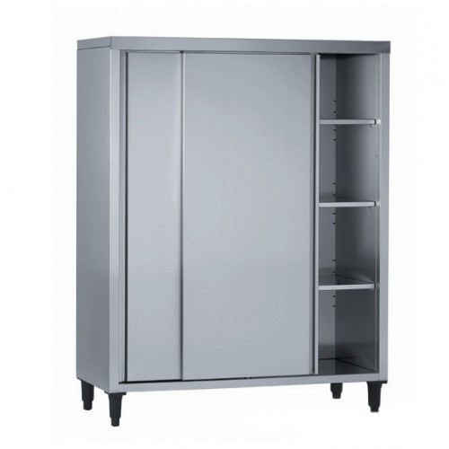Armoire haute à portes coulissantes en acier inoxydable largeur 600 mm Armoire haute à portes coulissantes en acier inoxydable largeur 600 mm