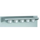Étagère à plateau murale, en acier inoxydable, avec dosseret, longueur 1200 mm