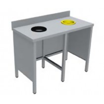 Meuble de tri, ouvert à plateaux, en inox AISI 304