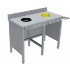 Meuble de tri, ouvert avec ou sans rampe à plateaux, en inox AISI 304