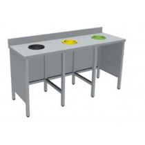 Meuble de tri ouvert, avec ou sans rampe à plateaux, longueur 1800 mm