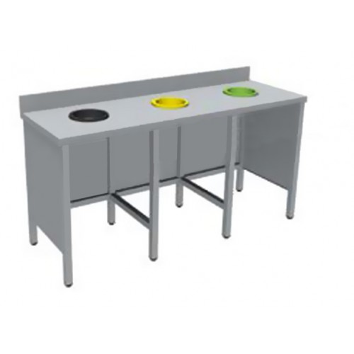 Meuble de tri ouvert avec ou sans rampe à plateaux longueur 1800 mm Meuble de tri ouvert avec ou sans rampe à plateaux longueur 1800 mm