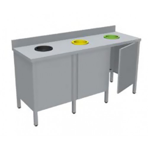 Meuble de tri 3 portes avec ou sans rampe à plateaux longueur 1800 mm Meuble de tri 3 portes avec ou sans rampe à plateaux longueur 1800 mm