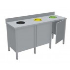 Meuble de tri 3 portes, avec ou sans rampe à plateaux, longueur 1800 mm