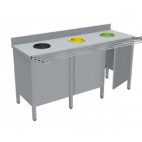 Meuble de tri 3 portes, avec ou sans rampe à plateaux, longueur 1800 mm