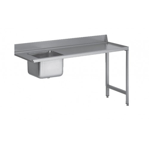 Table d'entrée lave vaisselle avec 1 bac sans étagère à droite du LV sans TVO Table d'entrée lave vaisselle avec 1 bac sans étagère à droite du LV sans TVO