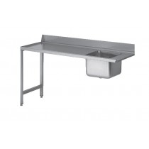 Table d'entrée lave vaisselle avec 1 bac sans étagère à gauche du LV, sans TVO