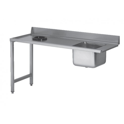 Table d'entrée lave vaisselle avec 1 bac à gauche du LV avec TVO Table d'entrée lave vaisselle avec 1 bac à gauche du LV avec TVO