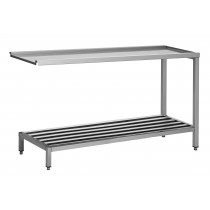 Table de sortie lave-vaisselle, lisse réversible sans dosseret pour laverie, avec étagère tubulaire