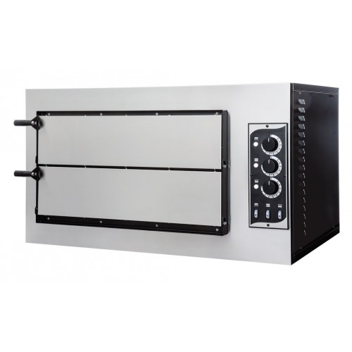 Four à pizza éléctrique mécanique acier inox Basic 2/50 3 thermostats Four à pizza éléctrique mécanique acier inox Basic 2/50 3 thermostats