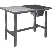 Table de dessouvidage mixte centrale côte à côte, inox ferritique, profondeur 600 mm