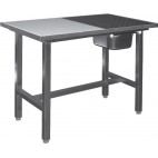 Table de dessouvidage mixte centra0le côte à côte, L 1200 x P 600 x H 850 mm