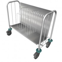 Chariot porte-assiettes, 200 assiettes, inox 