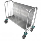 Chariot porte-assiettes, 200 assiettes, inox 
