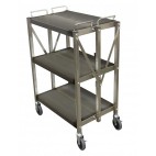 Desserte inox pliante 3 niveaux L 880 mm