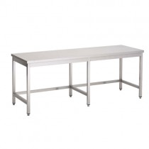 Table de travail Inox AISI 430 sans sous-tablette, L 2200 x P 700 x H 850 mm