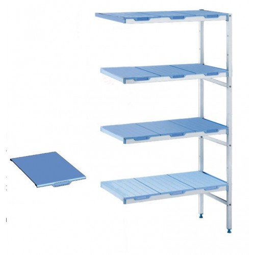 Rayonnage monté en angle clayettes pleines polypropylène P 500 x H 1750 mm 3 niveaux Rayonnage monté en angle clayettes pleines polypropylène P 500 x H 1750 mm 3 niveaux