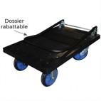 Chariot plastique avec dossier rabattable, capacité 500 kg