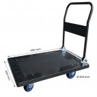 Chariot plastique avec dossier rabattable, capacité 500 kg
