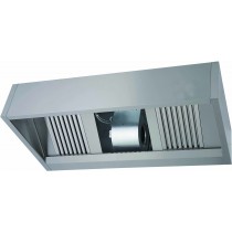 Hotte murale complète luxe, inox AISI 430, L 3200 mm x P 900 mm x H 540 mm
