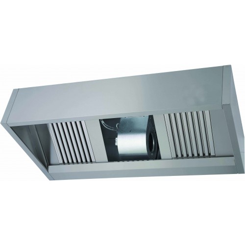 Hotte murale complète luxe inox AISI 430 filtre labyrinthe L 3200 mm x P 900 mm x H 540 mm Hotte murale complète luxe inox AISI 430 filtre labyrinthe L 3200 mm x P 900 mm x H 540 mm