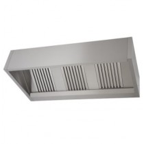 Hotte murale rectangulaire, inox AISI 430, sans moteur, L 3480 mm x P 900 mm x H 540 mm, sur mesure