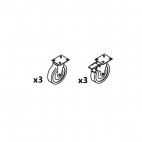 Kit 6 roulettes (dont 3 sans frein) pour armoire réfrigérée